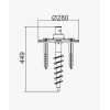 FATUS bodec Plastový bodec pro montáž svítidla do záhonu, povrch černá, d=280mm, h=449mm. náhled 2
