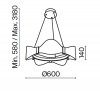 DELIVE HL 45W Závěsné svítidlo, lustr, základna kov, povrch mosaz, difuzor plast opál, LED 45W, 2700lm, teplá 3000K, Ra80, 230V, IP20, rozměry d=600mm, vč závěs lanka l=3180mm, lze zkrátit. náhled 4