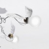BIRDIES NEST Stropní svítidlo, základna šedá, ramena drát vodiče transparentní, u žárovek dekorativní křidélka z husího peří, 10x10W, E27, 230V/12V, IP20, cca d=950mm, h=500mm náhled 4