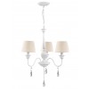 ELEGANT Lustr, základna kov, povrch bílá mat zdobené krystaly, stínítko textil krémová, pro žárovku 3x40W, E14, 230V, IP20, rozměry d=600mm h=460mm, vč.závěsného kabelu l=1000mm, lze zk náhled 1