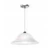 PREGO Závěsné svítidlo, základna kov, povrch chrom lesk, difuzor sklo, povrch alabastr, pro žárovku 1x60W, E27, 230V, IP20, rozměry d=400mm h=130mm, vč.závěsného kabelu l=1000mm, lze zkrátit náhled 2