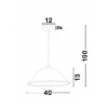 PREGO Závěsné svítidlo, základna kov, povrch chrom lesk, difuzor sklo, povrch alabastr, pro žárovku 1x60W, E27, 230V, IP20, rozměry d=400mm h=130mm, vč.závěsného kabelu l=1000mm, lze zkrátit náhled 4