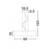 RODA Závěsné svítidlo, základna kov, povrch šedá, difuzor akryl bílá, LED 1x46W, teplá 3000K, 2760lm, 230V, IP20, rozměry d=600mm, vč.závěsného kabelu l=1200mm, lze zkrátit náhled 3