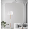 ARRIGO FLOOR Stojací lampa, základna kov, povrch bílá s dřevěným detailem, stínítko textil bílá, pro žárovku 1x40W, E27, 230V, IP20, tř.1, rozměry d=450mm h=1550mm náhled 3