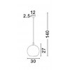 JERADO Závěsné svítidlo, základna kov černá, difuzor sklo kouřová s bublinami, pro žárovku 1x40W, E27, 230V, IP20, tř.1, rozměry d=300mm h=270mm, vč.závěsného kabelu l=1400mm, lze zkrátit náhled 3