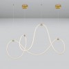 CERELIA Světelná hadice, těleso plast opál, úchyty kov, zlatá mat,  LED 57W, 3189lm, teplá 3000K, stmív TRIAC, 230V, IP20 rozměry 1500x500mm, lankový závěs l=1500mm, lze zkrátit náhled 2
