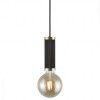 Galloway Závěsný kabel s objímkou, kryt objímky kov, povrch černá s mosaznými detaily, pro žárovku 40W, E27, 230V, IP20, d=550mm, h=168mm, včetně závěsného kabelu s textilním úpletem - černá, l=2000mm náhled 1