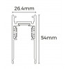 HOROS ECO TRACK MG 26,4x54, 48V Stropní lišta pro magnetický systém, materiál kov, povrch černá, 48V, rozměry 54x26,4mm, l=2000mm náhled 2
