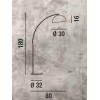 CLIO Stojací lampa, těleso a stínítko kov, povrch chorm lesk, podstavec mramor, pro žárovku 1x100W, E27, 230V, IP20, rozměry d=300mm, h=1800mm, vč vypínače na tělese. náhled 2