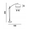 LINE HOTEL Stojací lampa, těleso kov, povrch chorm lesk, stínítiko textil bílá, pro žárovku 1x60W, E27, 230V, IP20, rozměry d=450mm, h=2000mm, vč vypínače na tělese. náhled 2