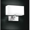 PARA HOTEL Nástěnné svítidlo, základna kov, povrch chrom lesk, stínítko textil bílá, pro žárovku 1X40W, E14, IP20, rozměry 250x210x130mm. náhled 1