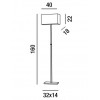 PARA HOTEL Stojací lampa, těleso kov, povrch chorm lesk, stínítiko textil bílá, pro žárovku 1x60W, E27, 230V, IP20, rozměry 400x220x180mm, h=1600mm, vč vypínače na tělese. náhled 2
