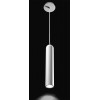 BOSSOLO Závěsné bodové svítidlo, těleso kov, povrch bílá s chromovými detaily, pro žárovku 1x7W, GU10, 230V, IP20, d=100mm h=350mm, vč. závěsného kabelu s textilním bílým úpletem l=1200mm, lze zkrátit. náhled 1