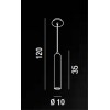 BOSSOLO Závěsné bodové svítidlo, těleso kov, povrch bílá s chromovými detaily, pro žárovku 1x7W, GU10, 230V, IP20, d=100mm h=350mm, vč. závěsného kabelu s textilním bílým úpletem l=1200mm, lze zkrátit. náhled 2