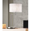 ROUND HOTEL Stolní lampa, otočné rameno, těleso kov, povrch chorm broušený, stínítiko textil bílá, pro žárovku 1x40W, E27, 230V, IP20, rozměry d=300mm, h=640mm. náhled 1