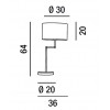 ROUND HOTEL Stolní lampa, otočné rameno, těleso kov, povrch chorm broušený, stínítiko textil bílá, pro žárovku 1x40W, E27, 230V, IP20, rozměry d=300mm, h=640mm. náhled 2