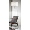 ROUND HOTEL Stojací lampa, otočné rameno, těleso kov, povrch chorm broušený, stínítiko textil bílá, pro žárovku 1x40W, E27, 230V, IP20, rozměry d=380mm, h=1600mm, vč vypínače na tělese. náhled 1