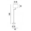 ROUND HOTEL Stojací lampa, otočné rameno, těleso kov, povrch chorm broušený, stínítiko textil bílá, pro žárovku 1x40W, E27, 230V, IP20, rozměry d=380mm, h=1600mm, vč vypínače na tělese. náhled 2