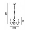 DALE Závěsné svítidlo, lustr, 3 ramena, těleso kov, povrch bílá mat, pro žárovku 3x40W, E14, 230V, IP20, rozměry d=470mm, h=320mm, vč závěs řetězu h=1500mm, lze zkrátit.10518-6264 B-c01.jpg náhled 2