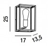 TECA Nástěnné svítidlo, těleso kov, povrch černá mat, kryt sklo, pro žárovku 1x60W, E27, IP20, rozměry 170x250x135mm. náhled 2