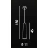 CANNA Závěsné svítidlo, základna kov, povrch chrom lesk, stínítko sklo pískované, pro žárovku 1x60W, E27, 230V, IP20, rozměry d=110mm, h=450mm, vč závěs kabelu  l=1500mm, lze zkrátit. náhled 2
