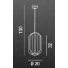 PLISSÉ Závěsné svítidlo, základna kov, povrch chrom lesk, stínítko sklo opál, pro žárovku 1x60W, E27, 230V, IP20, rozměry d=200mm, h=320mm, vč závěs kabelu  l=1500mm, lze zkrátit. náhled 2