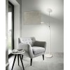 MIRANDA Stojací lampa, nastavitelný směr svícení, těleso kov, povrch bílá mat a chrom lesk, difuzor plast opál, LED 28W, 2380lm, + 5W, 425lm, teplá 3000K, stmívatelné, 230V, IP20, rozměry d=270mm, h=1830mm. náhled 3