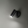 CANOR VÝPRODEJ Nástěnné svítidlo, nastavitelný směr svícení, těleso kov, povrch černá mat, difuzor plast opál, LED 4,5W, 350lm, teplá 3000K, rozměry d=100mm, 160x40mm. náhled 1