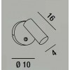 CANOR VÝPRODEJ Nástěnné svítidlo, nastavitelný směr svícení, těleso kov, povrch černá mat, difuzor plast opál, LED 4,5W, 350lm, teplá 3000K, rozměry d=100mm, 160x40mm. náhled 3