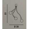 BULBO Stropní přisazené svítidlo, základna kov, nastavitelný směr svícení, 3 ramena potažená gumou, povrch bílá mat, pro žárovku 3x60W, E27, 230V, IP20, rozměry d=390mm, h=810mm. náhled 2