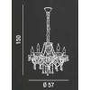 VENEZIA Závěsné svítidlo lustr 5 ramen, těleso kov, povrch chrom, sklo, ověsky křišťály, pro žárovku 5x40W, E14, 230V, IP20, tř.1, rozměry d=570mm, vč závěs řetězu se sametovým šedým povlakem h=1500mm. náhled 3