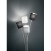 JOKE Stojací lampa, těleso kov, povrch chrom broušený, stínítiko textil bílá, černá a šedá, pro žárovku 4x40W, E14, 230V, IP20, rozměry d=450mm, h=1600mm. náhled 1