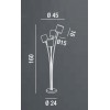 JOKE Stojací lampa, těleso kov, povrch chrom broušený, stínítiko textil bílá, černá a šedá, pro žárovku 4x40W, E14, 230V, IP20, rozměry d=450mm, h=1600mm. náhled 2
