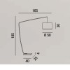 ZOE Stojací oblouková lampa, těleso kov, povrch černá mat, stínítiko textil černá, pro žárovku 1x40W, E27, 230V, IP20, rozměry stínítka: d=500mm, h=300mm; lampy:  h=1850mm. náhled 3