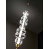 BUBBLES Stropní svítidlo, těleso hliník, povrch broušená zlatá, dif plast opál, krycí sklo čiré, LED 37W, 2960lm, teplá 3000K, dotyk stmív, 230V, IP20, tř.3, rozměry d=200mm, h=1125mm, upevnění k zemi. náhled 1
