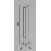POLE Sloupkové svítidlo, těleso hliník, povrch černá antracit, dif. plast opál, LED 11W, 880lm, teplá 3000K, Ra90, 230V, IP65, tř.1, rozměry 120x80mm, h=800mm. náhled 2