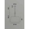 ABACO Závěsné svítidlo, těleso kov povrch broušená mosaz s keramickými prvky, stínítko textil bílá, pro žárovku 1x40W, E27, 230V, IP20, tř.1, rozměry d=500mm, h=300mm, vč závěs kabelu l=1500mm, lze zkr. náhled 2