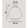 UFO Stropní svítidlo, základna kov, povrch bílá, difuzor sklo opál, pro žárovku 1x60W, E27, 230V, IP20, tř.1, rozměry d=300mm, h=310mm. náhled 2