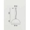 BELL Závěsné svítidlo, těleso kov, povrch bílá, stínítko sklo opál lesk, pro žárovku 1x60W, E27, 230V, IP20, tř.1, rozměry d=500mm, h=250mm, vč závěs kabelu l=1500mm, lze zkr. náhled 2