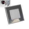 STEP LIGHT Vestavné svítidlo do stěny, těleso kov, povrch nerez leštěná, difuzor plast opál, LED 1W, neutrální 4000K, 60lm, stř. život. 30000h, 230V, IP20, tř.2, 86x86x3 náhled 1
