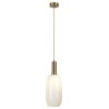 SINOPIA Závěsné svítidlo, lustr, základna kov, povrch zlatá, stínítko sklo kouřový opál, pro žárovku 1x60W, E27, 230V, IP20, tř. 1, rozměry d=145mm. h=285mm, vč závěs kabelu l=1215mm, lze zkrátit. náhled 1
