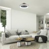 BENICIO Stropní ventilátor s osvětlením, těleso kov, stínítko textil šedá, LED 35W, CCT přepín teplota teplá 3000K - denní 6000K, 1050lm stmív.dálk. ovl., 230V, IP20, rozměry d=525mm, h=220mm. náhled 7