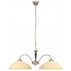 REGINA Závěsné svítidlo, lustr, těleso kov, povrch bronz, stínítko sklo krémová, pro žárovku 2x60W, E27, 230V, IP20, tř.1, rozměry 690x270mm vč. závěs řetězu l=900mm, lze zkrátit. náhled 1