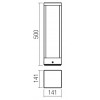 TOWER Sloupkové venkovní svítidlo, těleso kov, povrch černá antracit, difuzor sklo, LED 15W, 1650lm, teplá 3000K, Ra82, 230V, IP54, tř.1, rozměry 141x500x141mm. náhled 2