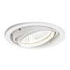 QTEC VÝPRODEJ Stropní, vestavné, bodové svítidlo, výklopné +-20°, těleso hliník, povrch bílá, sklo čiré, LED 25W, teplá 3000K, 1750lm, vyzař úhel 33°, Ra80, vč. trafa 230V/700mA na kabelu, d=18 náhled 2