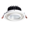 QTEC VÝPRODEJ Stropní, vestavné, bodové svítidlo, výklopné +-20°, těleso hliník, povrch bílá, sklo čiré, LED 25W, teplá 3000K, 1750lm, vyzař úhel 33°, Ra80, vč. trafa 230V/700mA na kabelu, d=18 náhled 1