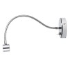 BOB VÝPRODEJ Nástěnné svítidlo, těleso kov, povrch chrom, LED 3W, teplá 3000K, vyzař úhel 45°, vč. trafa 230V/700mA, d=35mm, flexibilní rameno husí krk l=440mm, vč vypín náhled 3