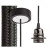 HEX Závěsný kabel s objímkou, základna černá/bílá, kabel textilní úplet černý, objímka chrom černý, pro žárovku 28W, E27, 230V, IP20, tř.1, d=800mm, l=1500mm, lze zkrátit, pouze závěs BEZ STÍNÍTKA náhled 1