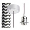 HEX Závěsný kabel s objímkou, základna chrom/bílá, kabel textilní úplet černo-bílý, objímka chrom, pro žárovku 28W, E27, 230V, IP20, tř.1, d=800mm, l=1500mm, lze zkrátit, pouze závěs BEZ STÍNÍTKA náhled 1