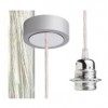 HEX Závěsný kabel s objímkou, základna šedá/chrom, kabel transparentní, objímka chrom, pro žárovku 28W, E27, 230V, IP20, tř.1, d=800mm, l=1500mm, lze zkrátit, pouze závěs BEZ STÍNÍTKA náhled 1